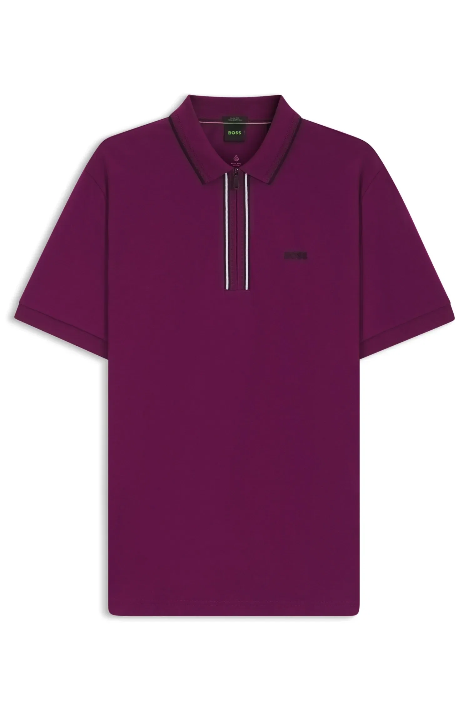 Polo Slim Fit em algodão elástico de secagem rápida — imagem 1