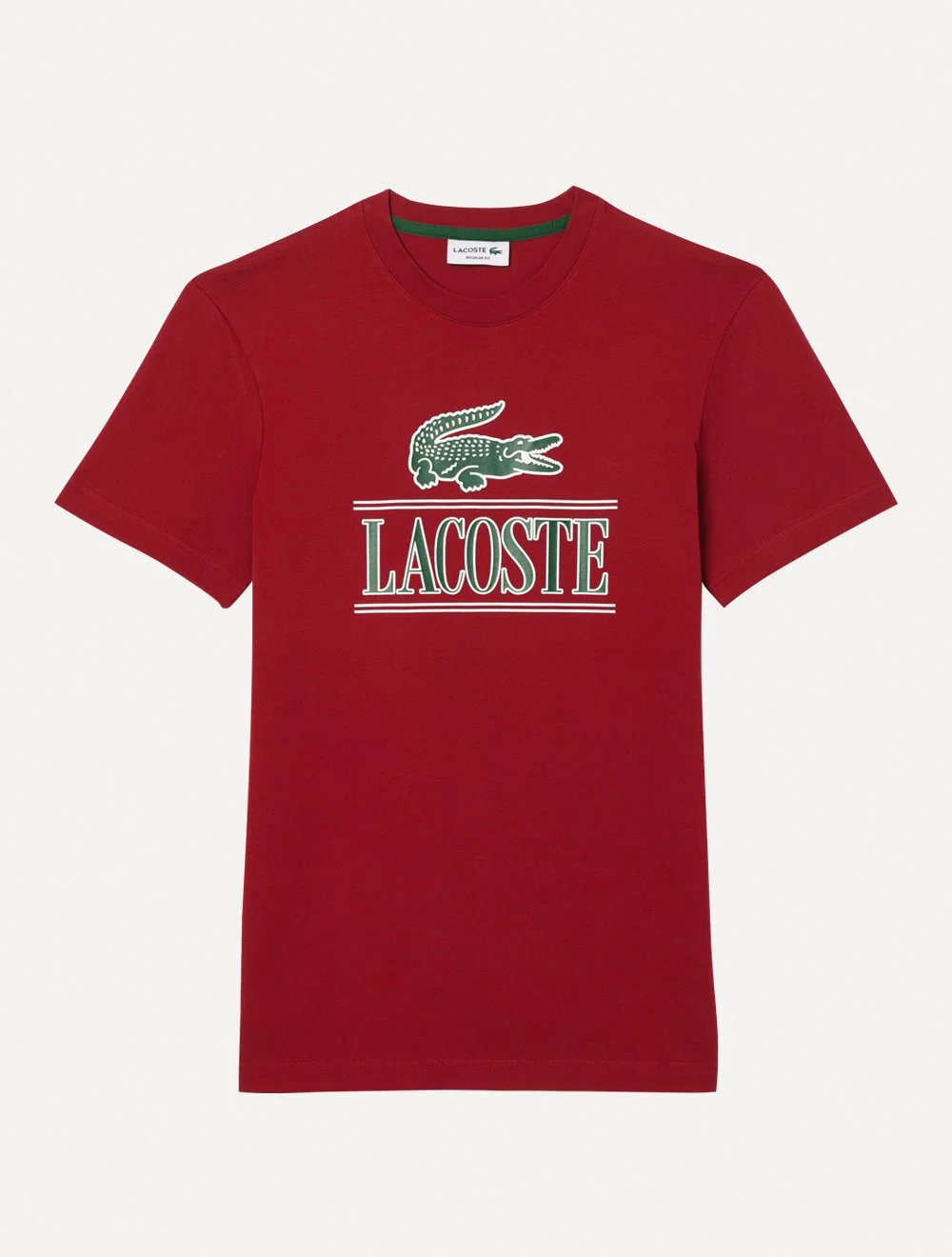 Camiseta Lacoste Masculina Heavy Cotton Jersey Vintage Bordô