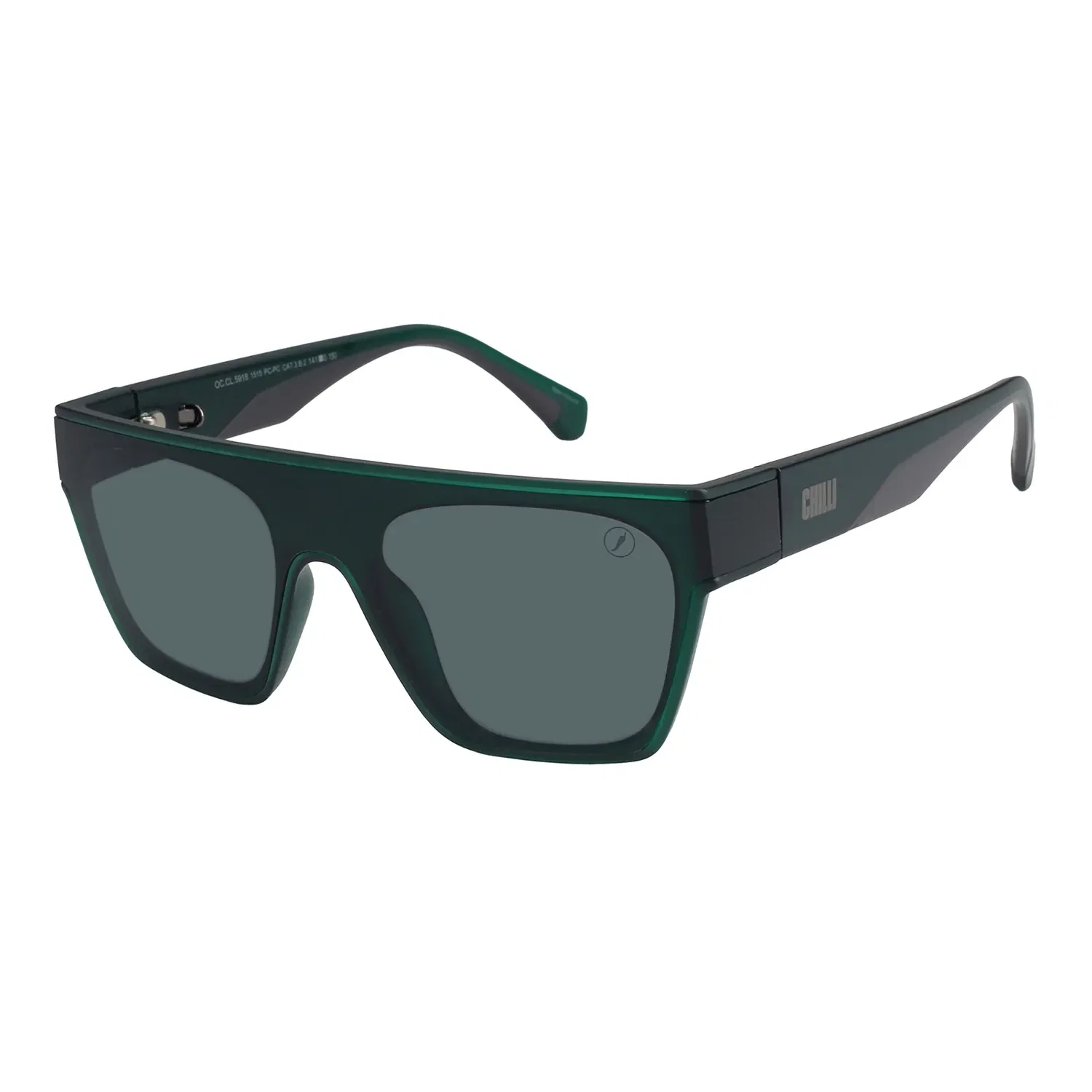 Óculos de Sol Masculino Bended Lenses Quadrado Verde — imagem 1