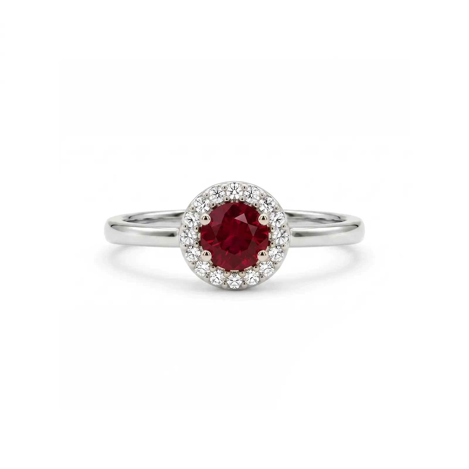 Anel Classic Oriental em Ouro Branco 18k com Rubi e Diamantes