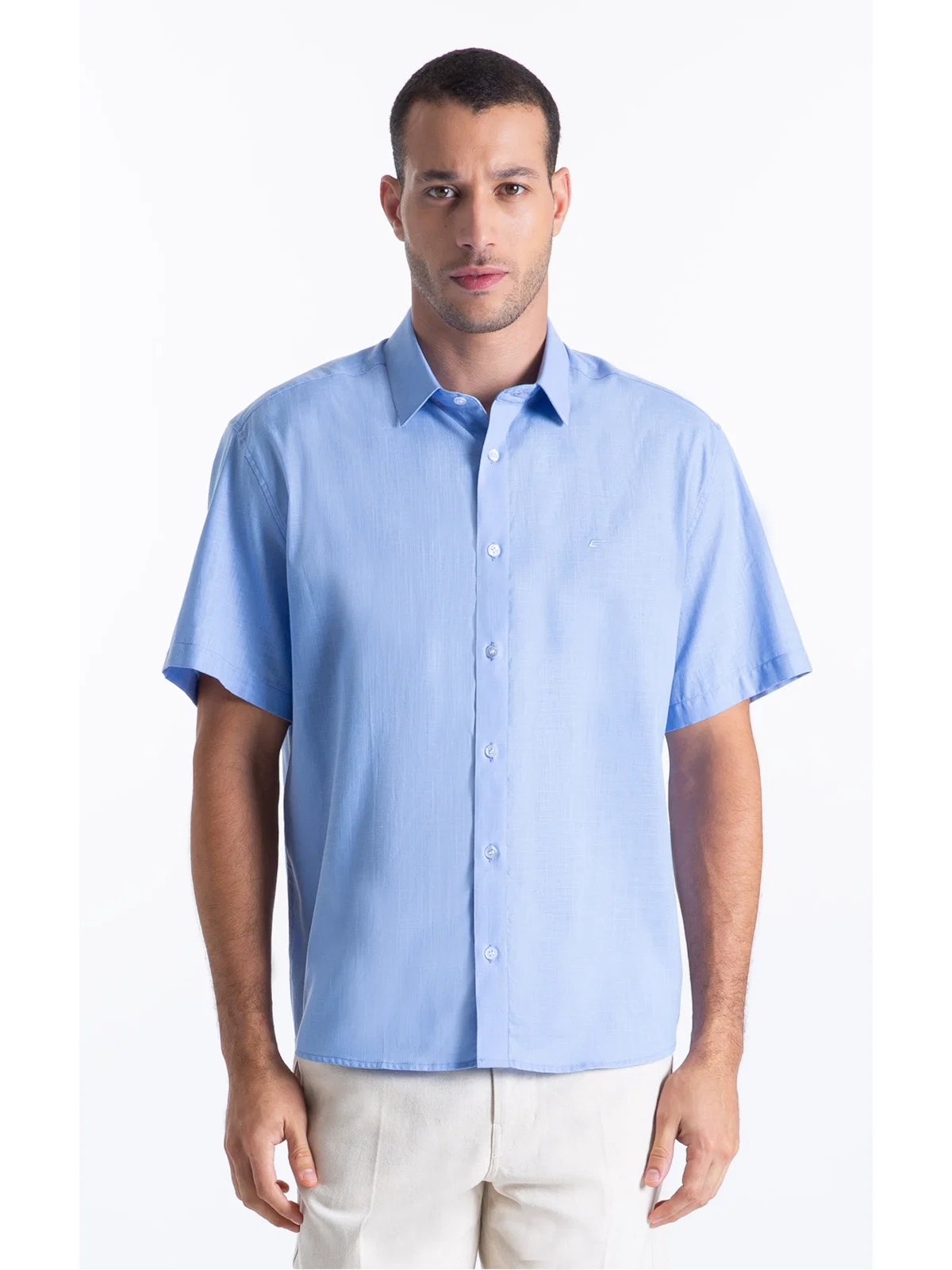 Camisa Linho Like Cintage Xangai Azul Claro — imagem 1