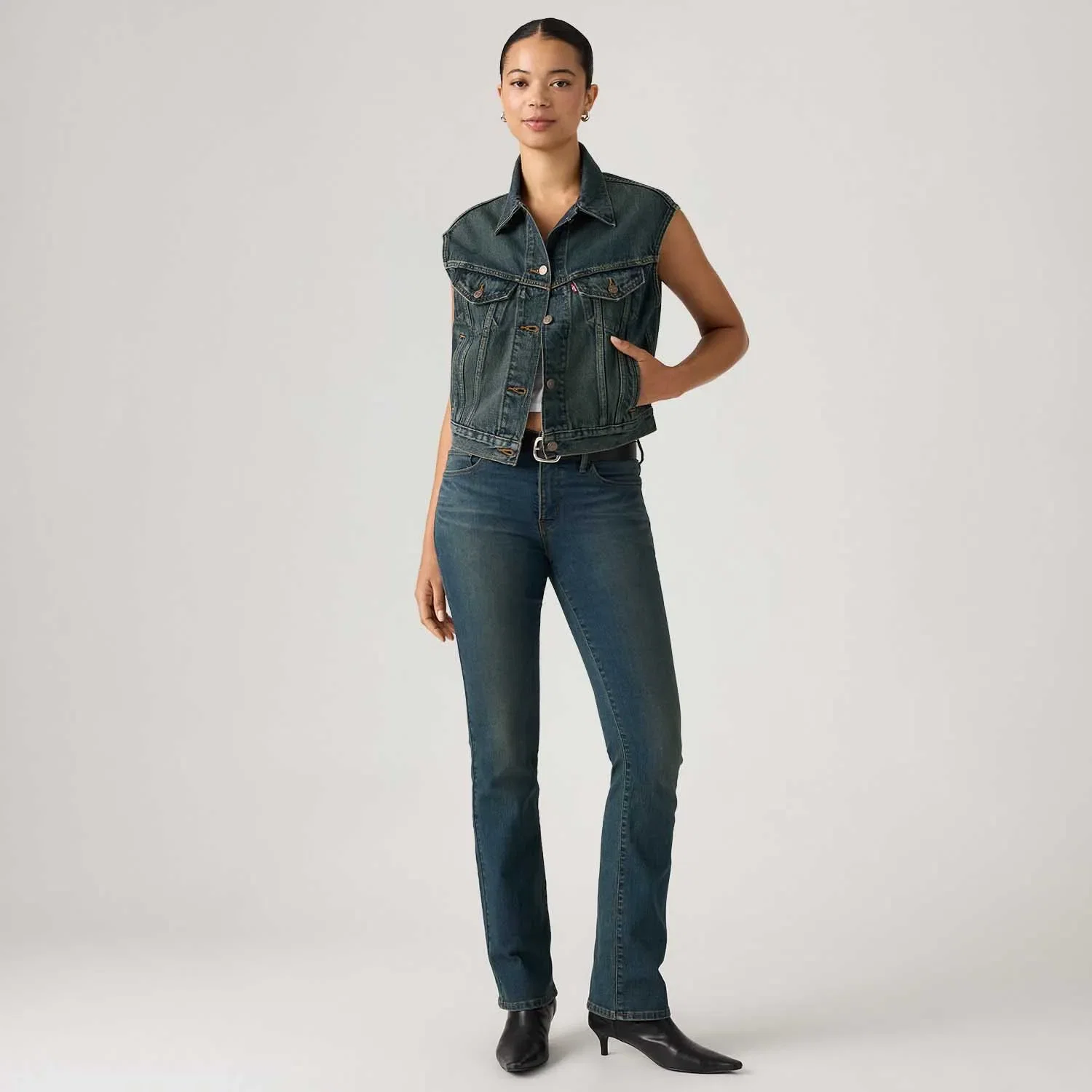Calça Jeans Levi's® 315® Shaping Boot Lavagem Escura — imagem 1