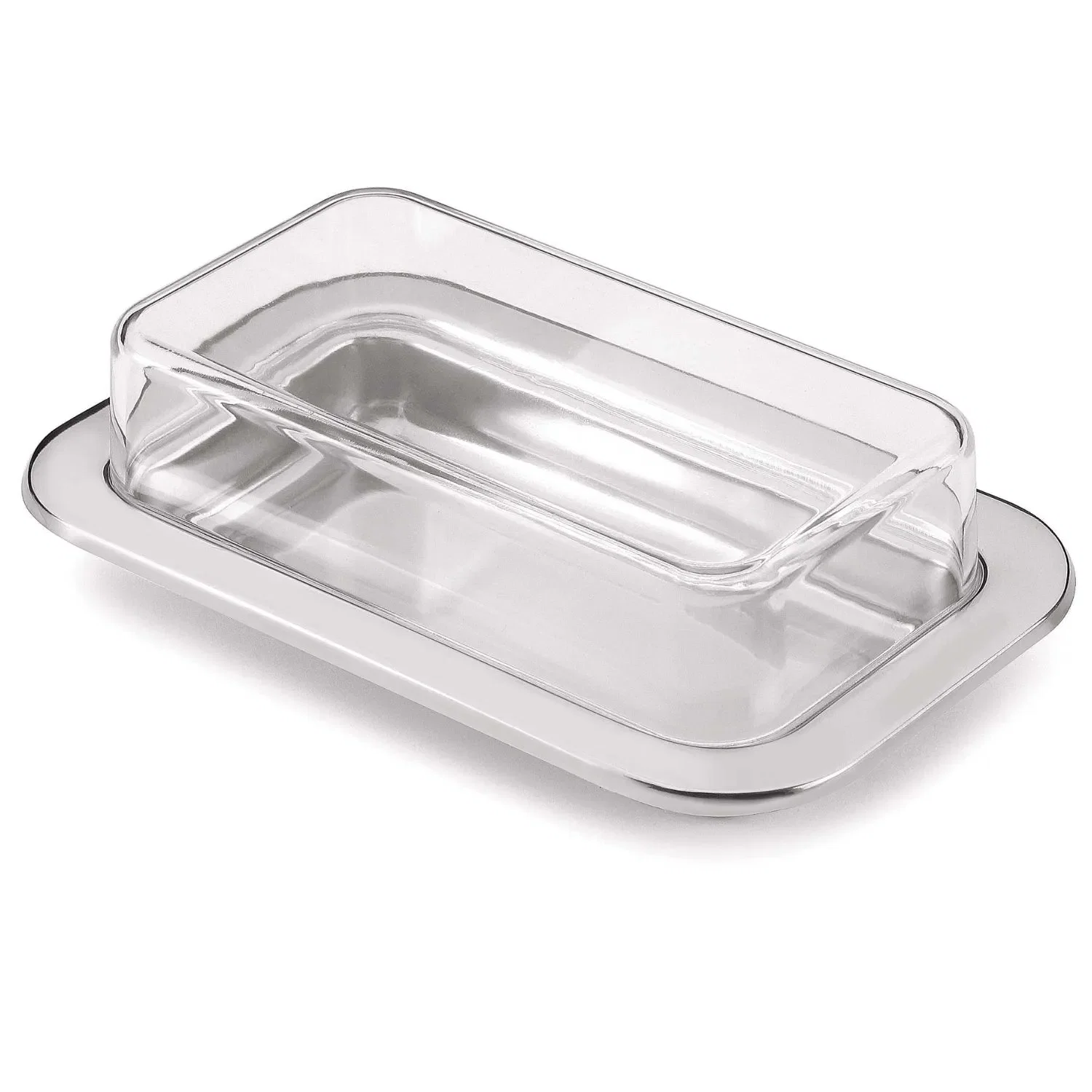 Manteigueira com Tampa Transparente em Inox Vision Forma