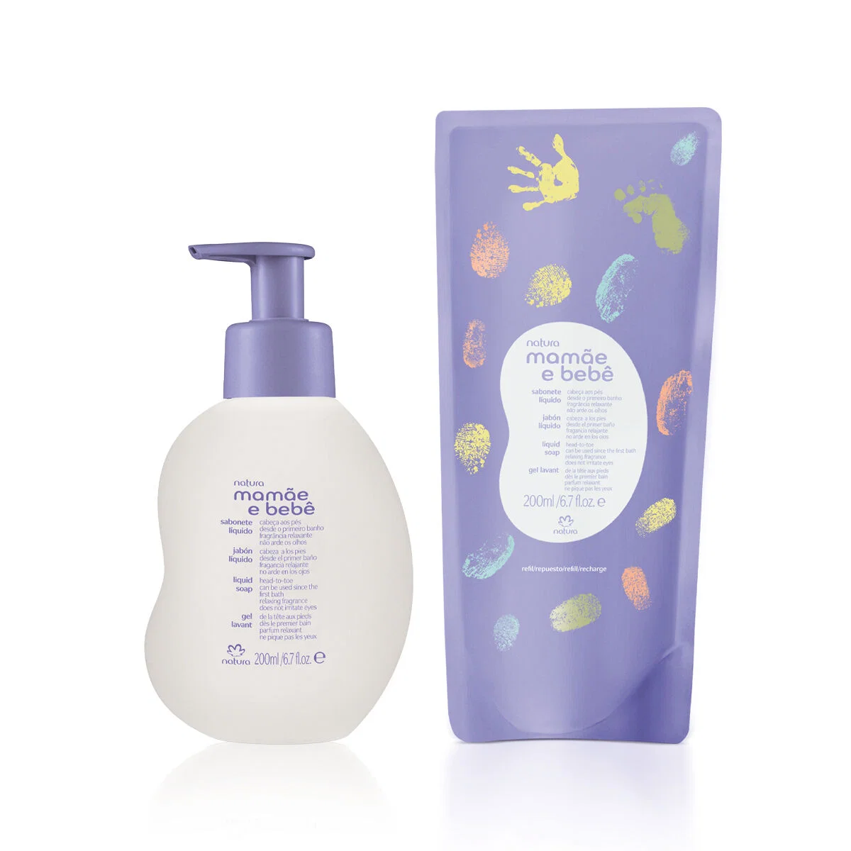 Kit Sabonete Líquido Relaxante Mamãe e Bebê com Refil 2 un de 200 ml — imagem 1