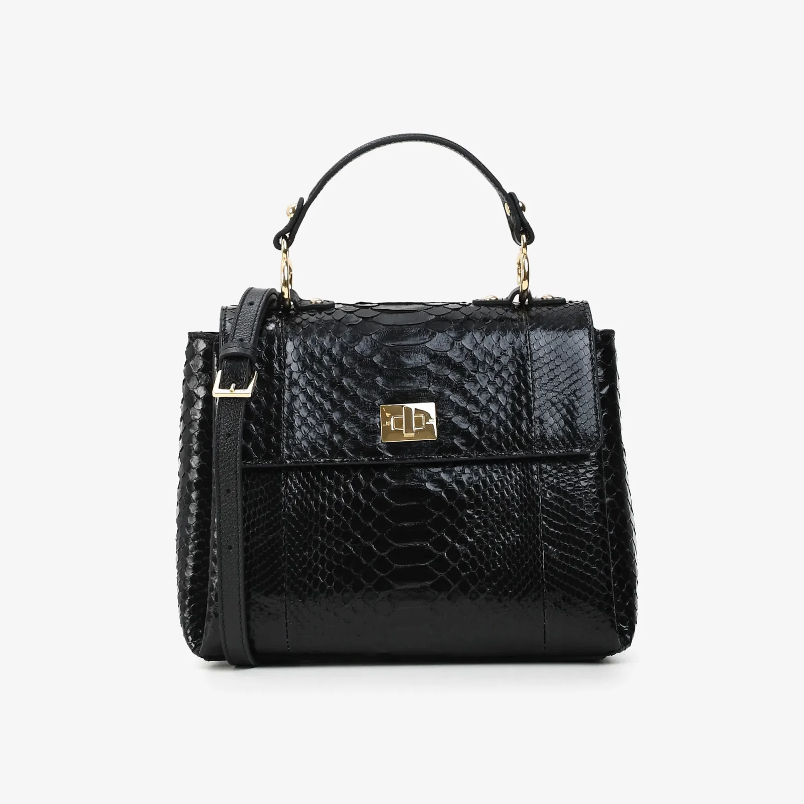 Bolsa Satchel Preto Cobra Python