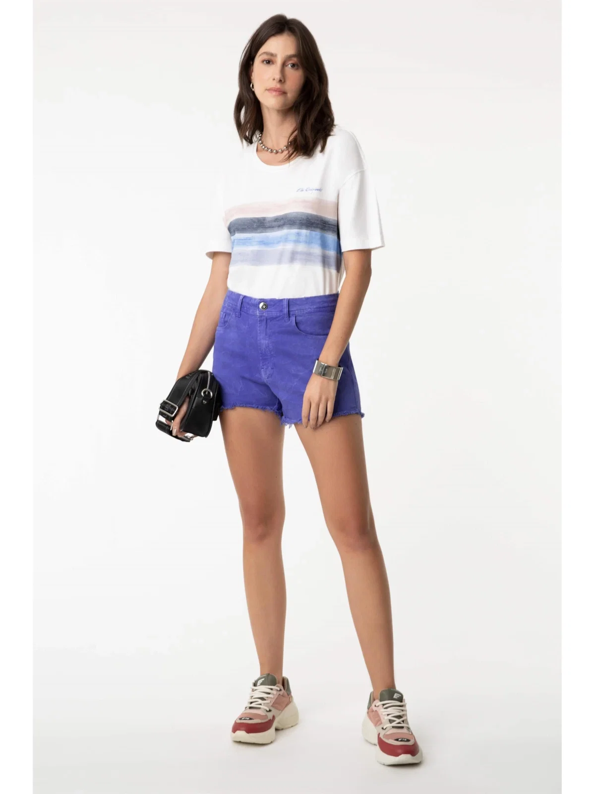 Shorts Color Marble Wash Azul Bic
