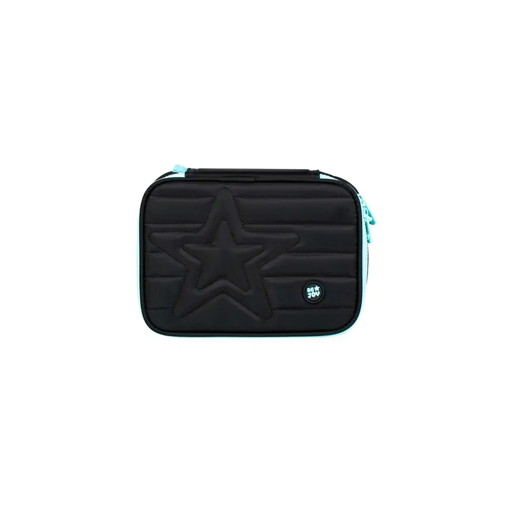 Estojo Box Feminino Grande BG Joy Preto e Azul