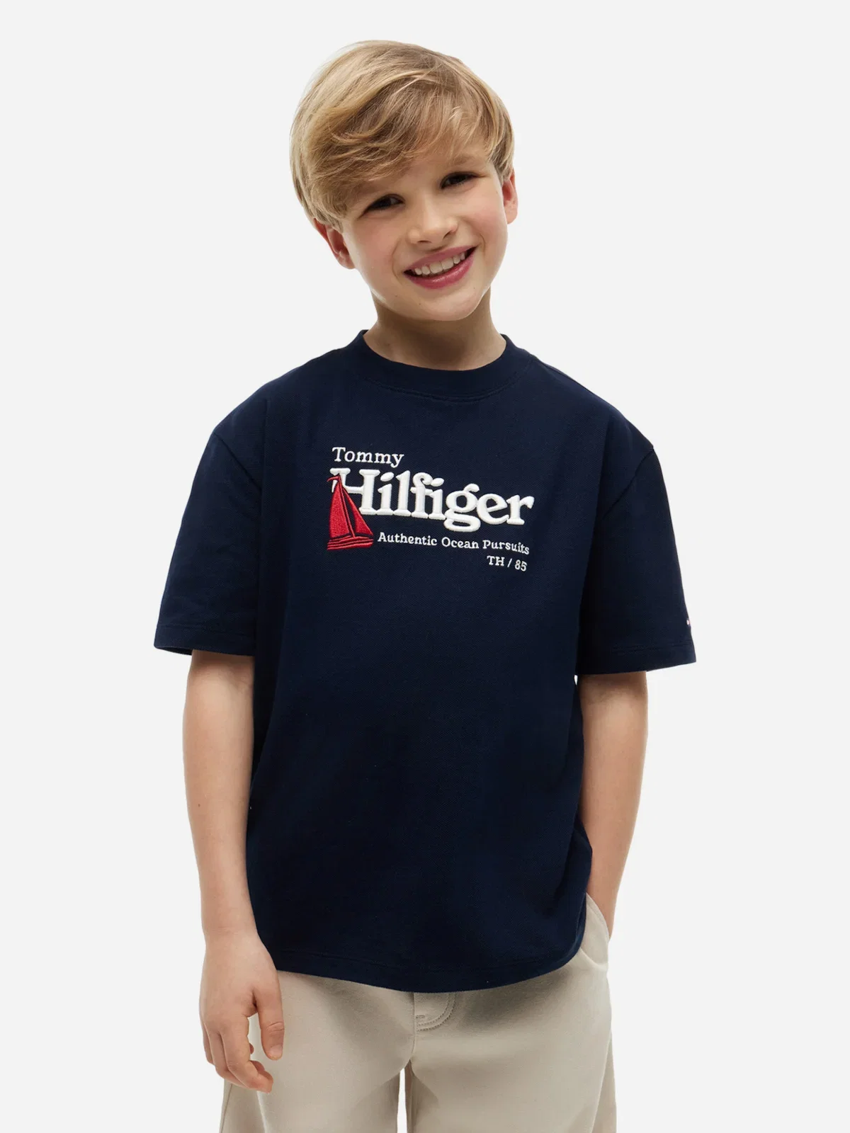 Camiseta Piqué com Logo Bordado Infantil — imagem 1