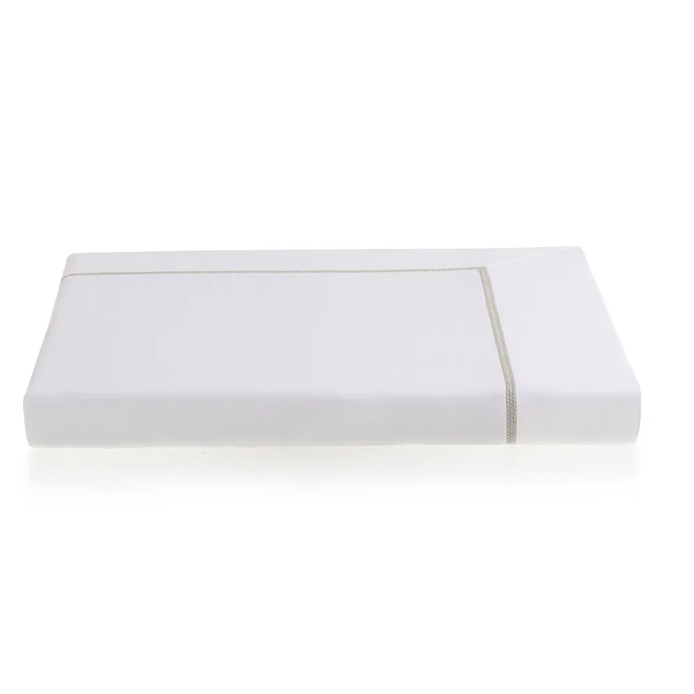 Capa de Duvet 300 Fios Cetim Finestra Branco / Platino