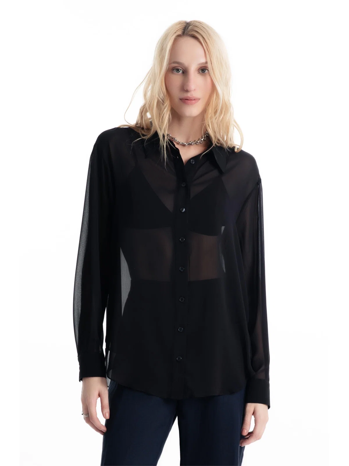 Camisa Microchiffon Classic Preto