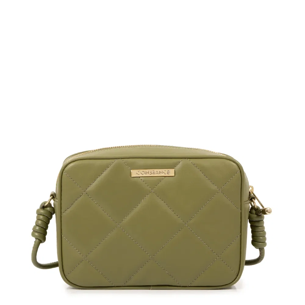 Bolsa Quadrada Verde Matelassê Alça Nó — imagem 1
