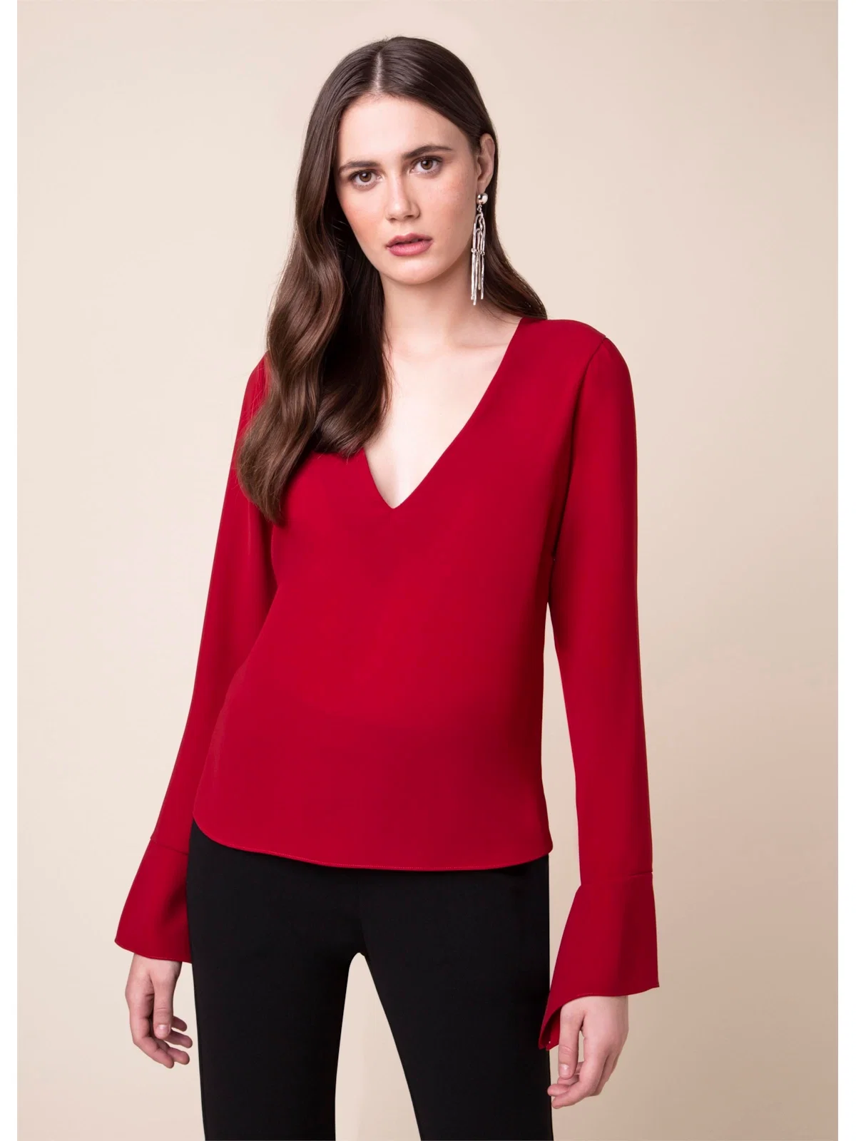 Blusa Ml Detalhe Punho Vinho