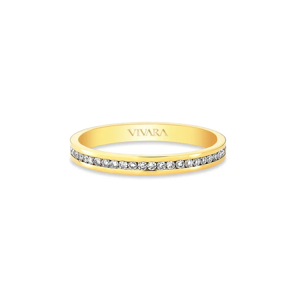 Aliança Honeymoon em Ouro Amarelo 18k com Diamantes 0,26ct, 2.5mm
