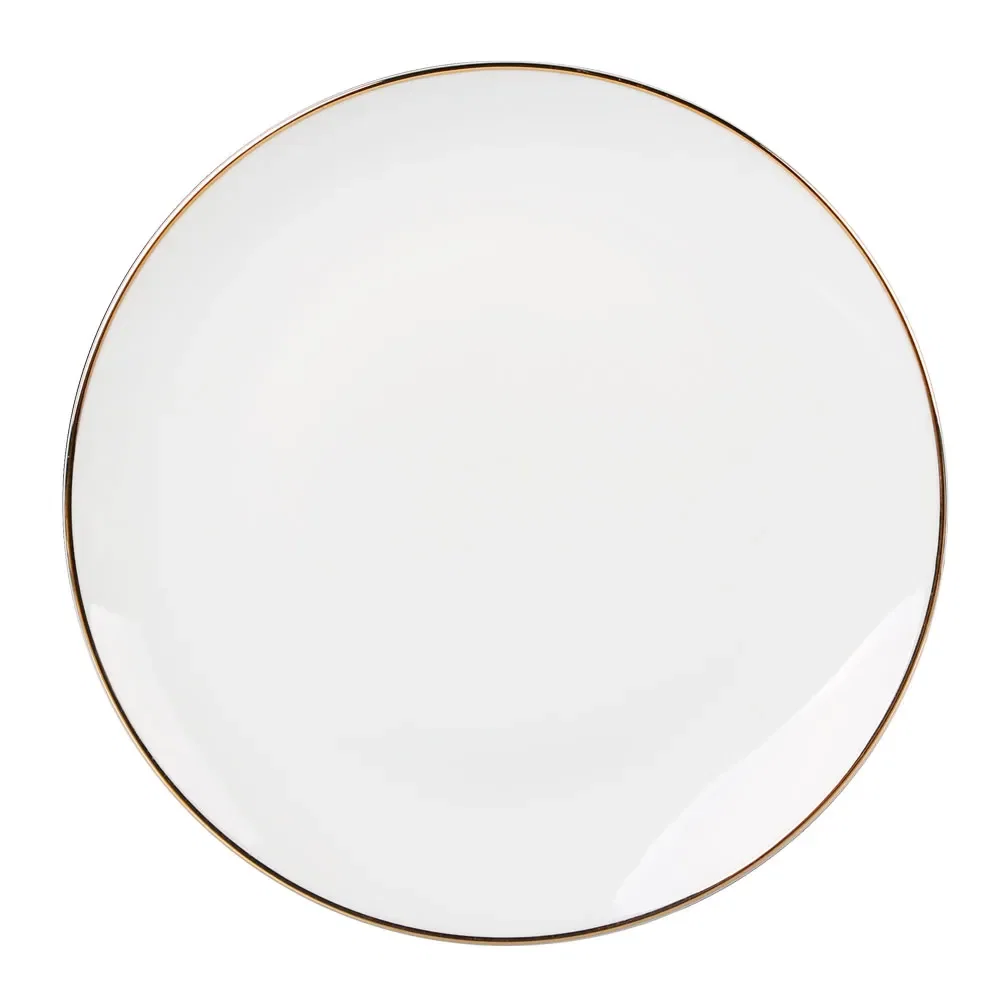 Prato Sobremesa Porcelana Legacy Gold 19cm L’Hermitage Branco
