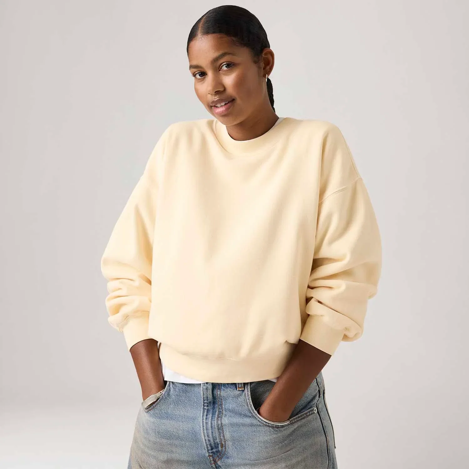 Moletom Levi's® Boxy Crew Neck Amarelo Claro