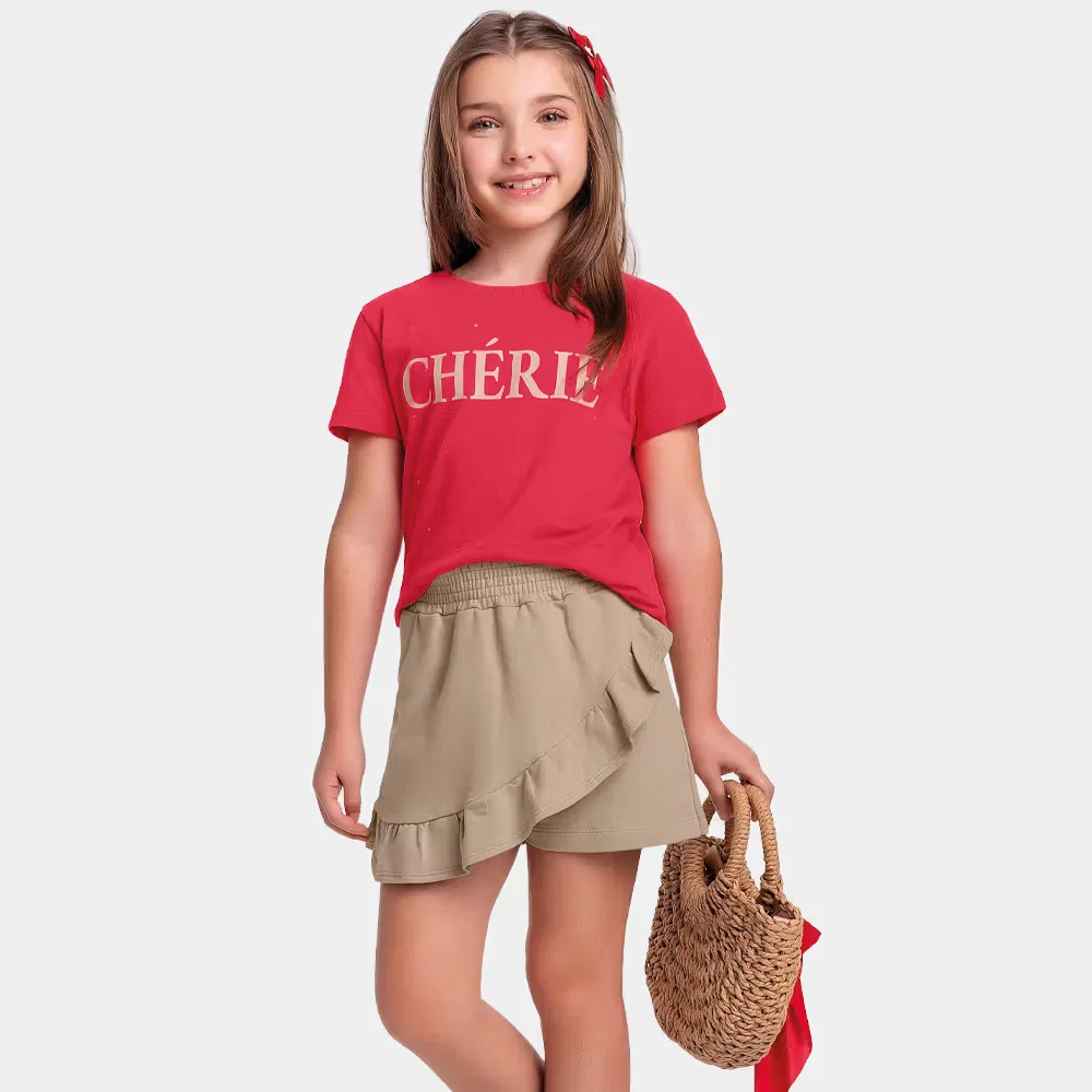 Conjunto blusa e short-saia estiloso — imagem 1