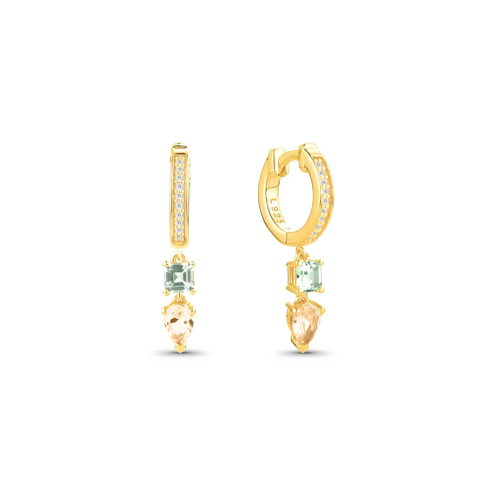 Brinco Life Bellini em Prata 925 com Banho de Ouro Amarelo 18k, Pedras Verdes, Amarelas e Incolores — imagem 1