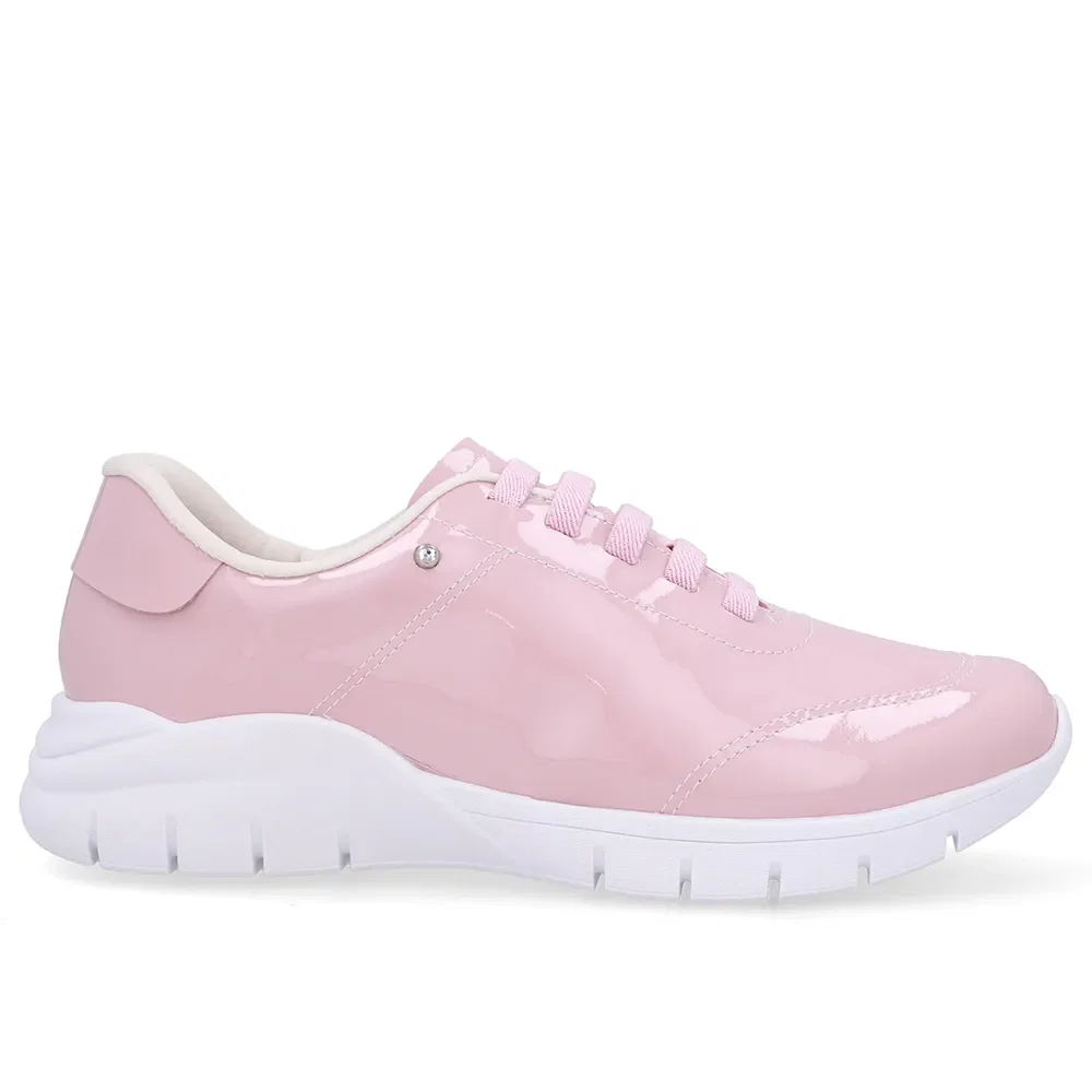 Tênis Slip On Rosa Verniz Básico — imagem 1