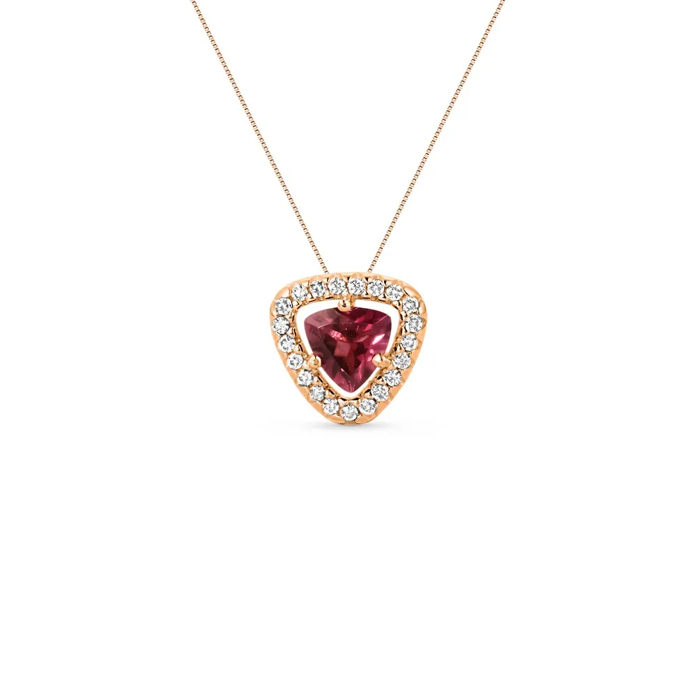 Pingente Splendore em Ouro Vivara 18k com Rodolita e Diamantes, 9.5mm — imagem 1