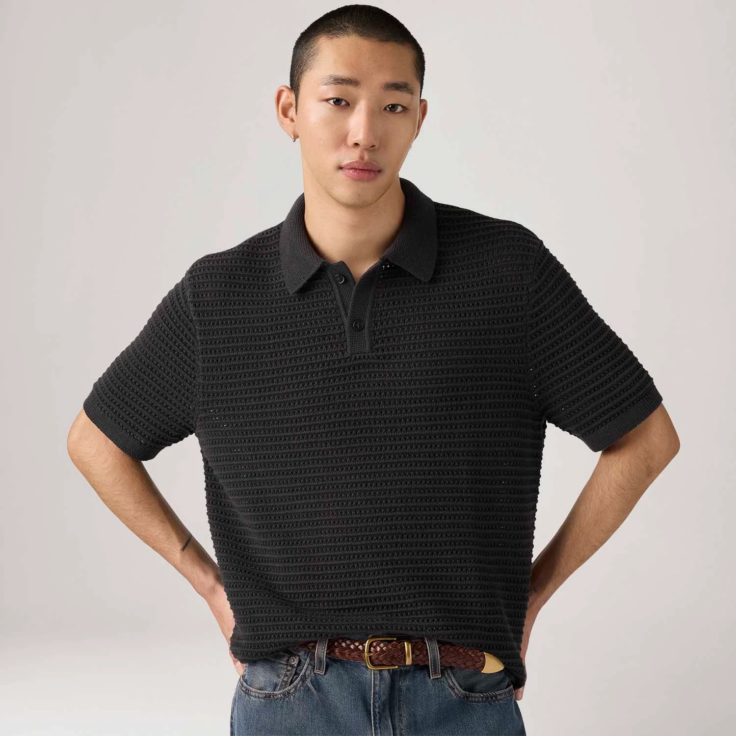 Polo Levi's® Laguna Sweater Manga Curta Preta