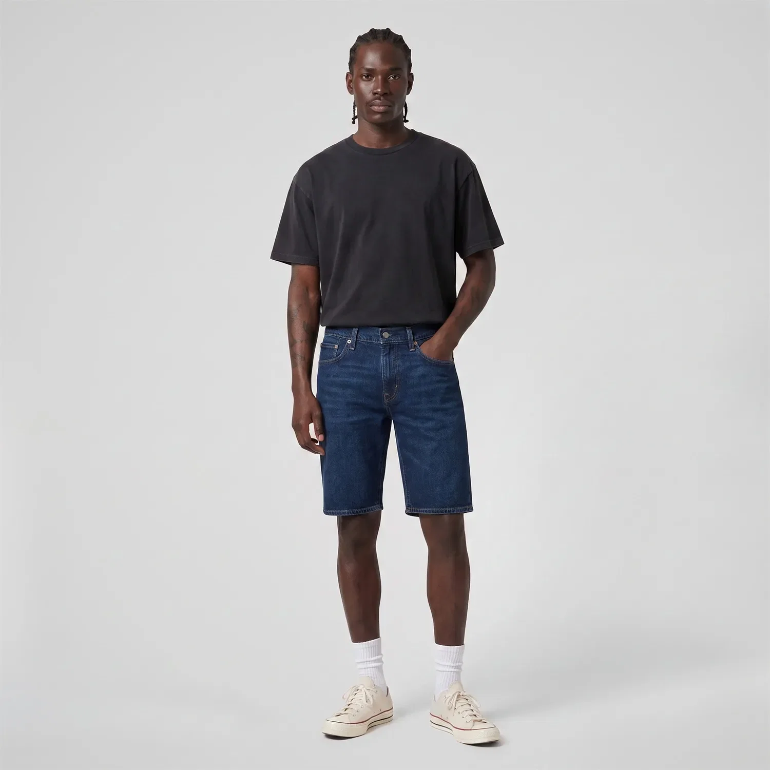 Bermuda Jeans Levi's® 412® Slim Lavagem Escura