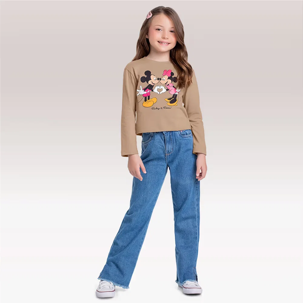Blusa manga longa Minnie