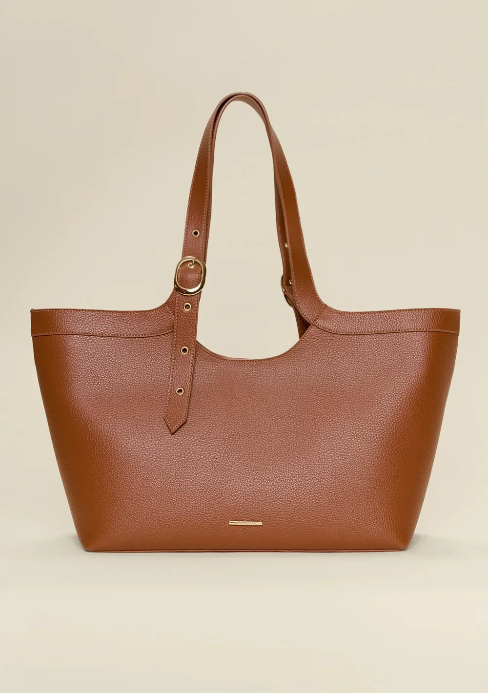 Bolsa Tote Detalhe Fivela Caramelo