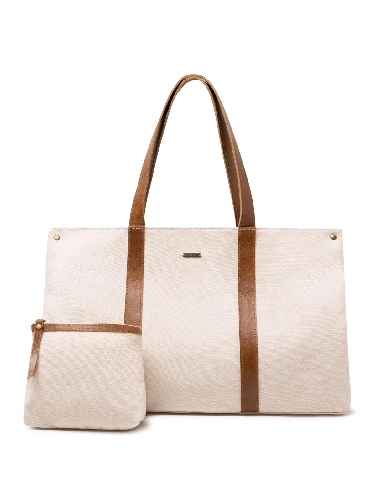 Bolsa Lona Com Necessaire Off White