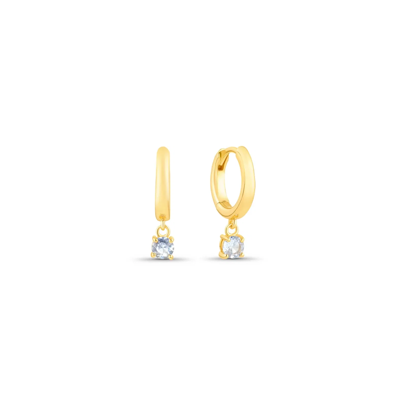 Argola Life Auba em Prata 925 com Banho de Ouro Amarelo 18k e Pedras Azuis, 20,4mm