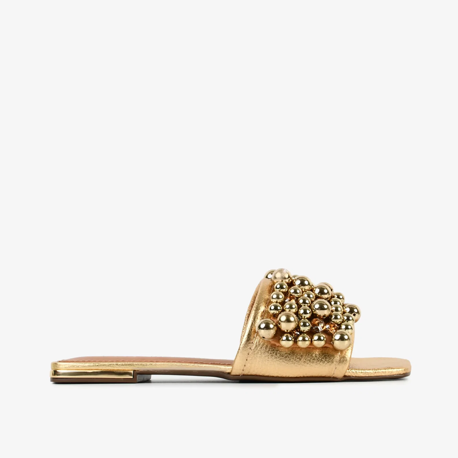 Chinelo Ouro Couro
