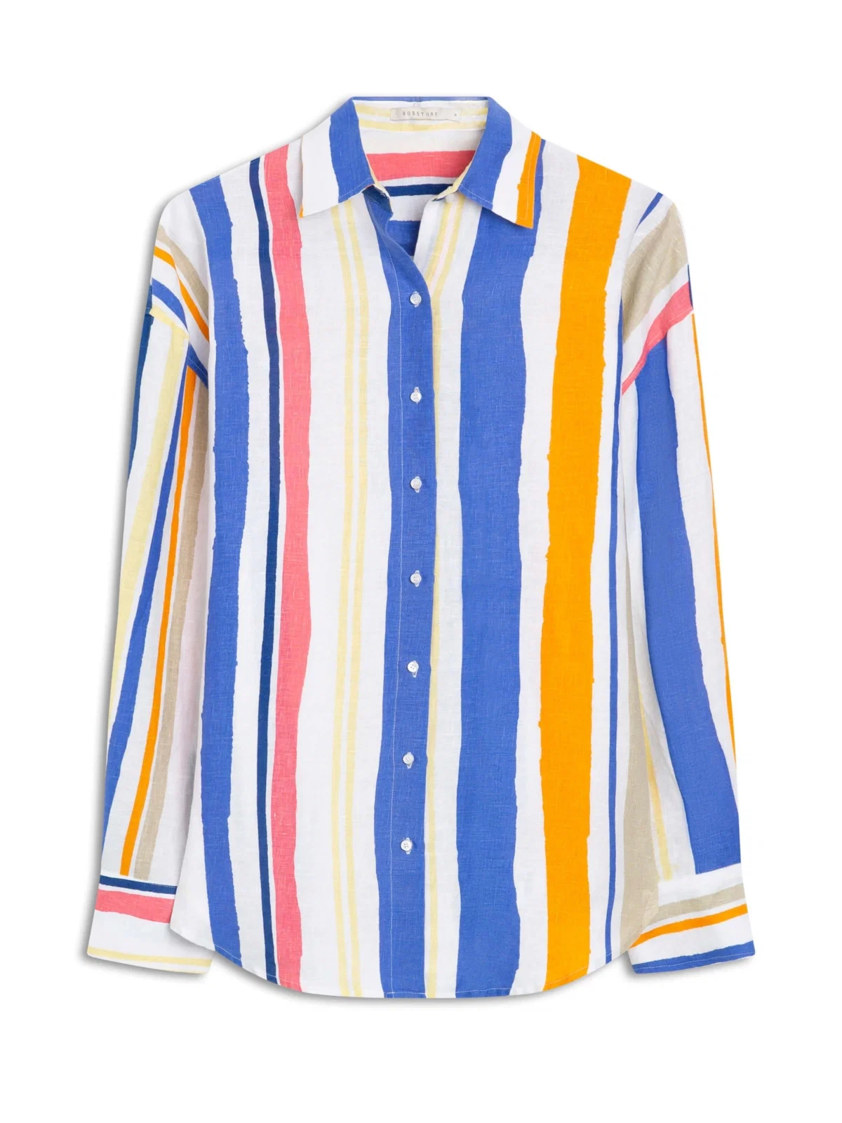 Camisa Puro Linho Colors Stripe Branco
