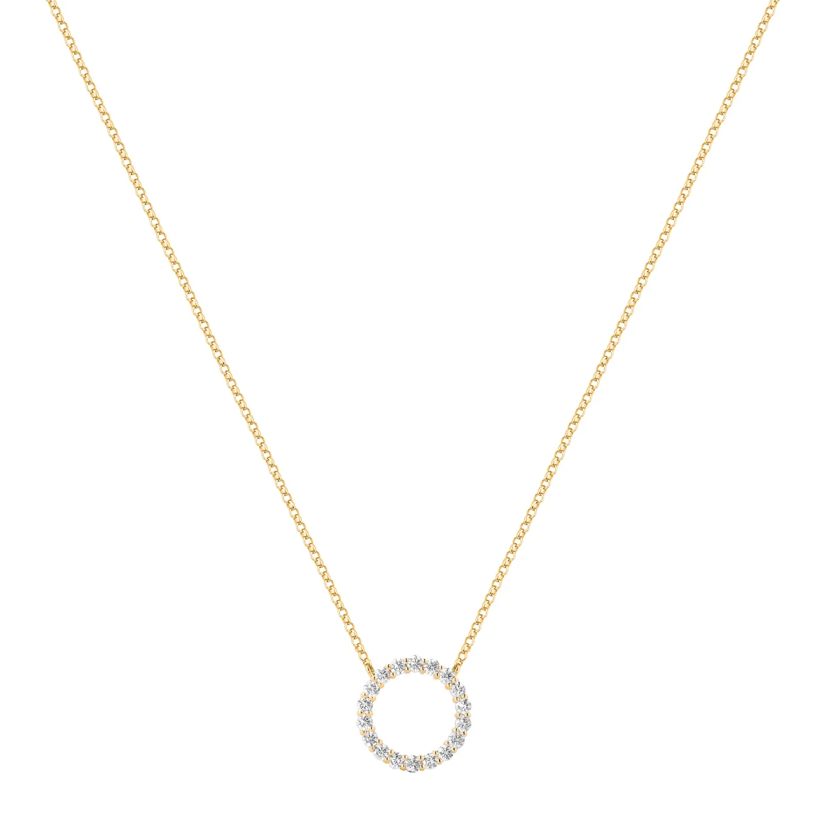 Colar Life Intense em Prata 925 com Banho de Ouro Amarelo 18k e Pedras Incolores, 45cm — imagem 1