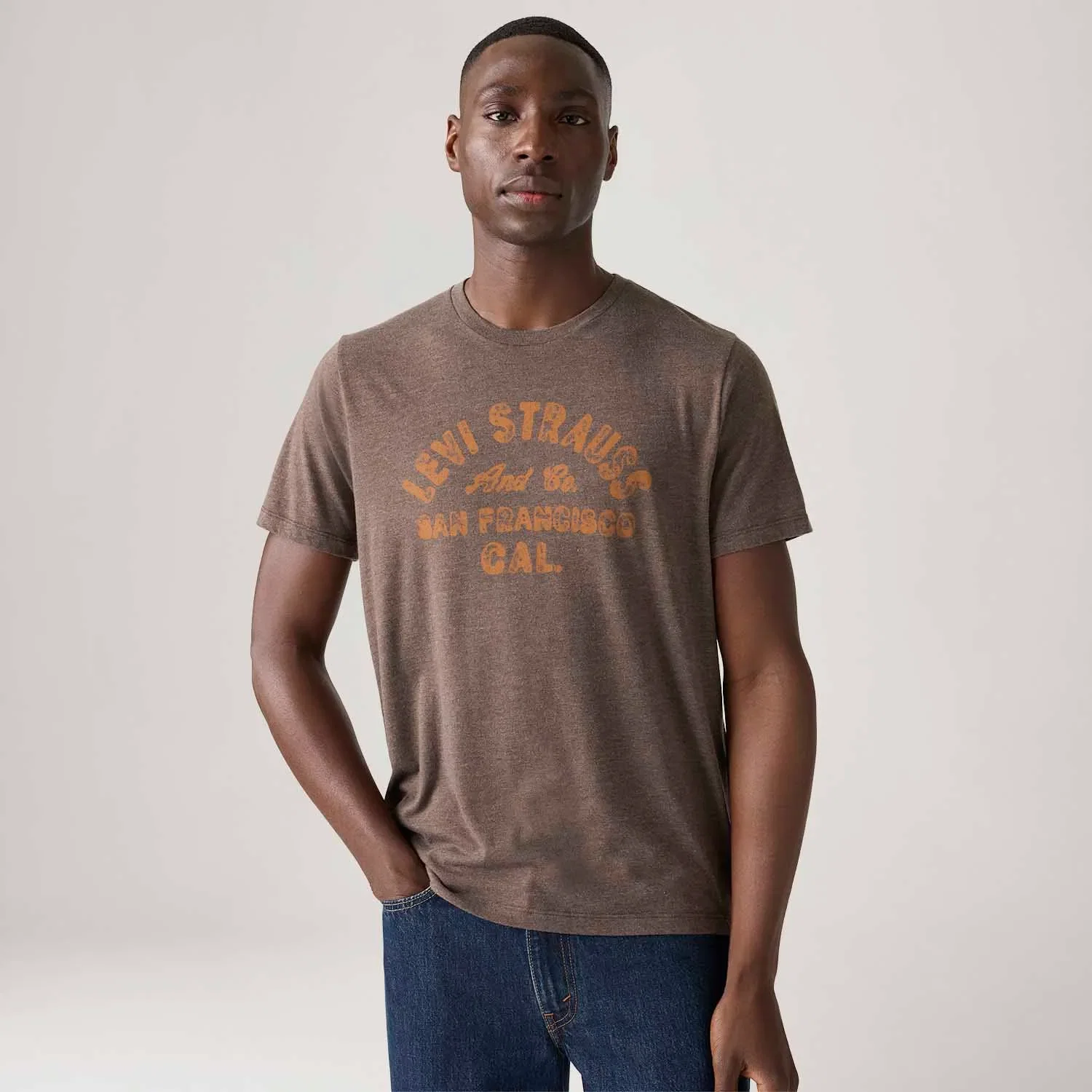 Camiseta Levi's® Graphic Crewneck Marrom — imagem 1