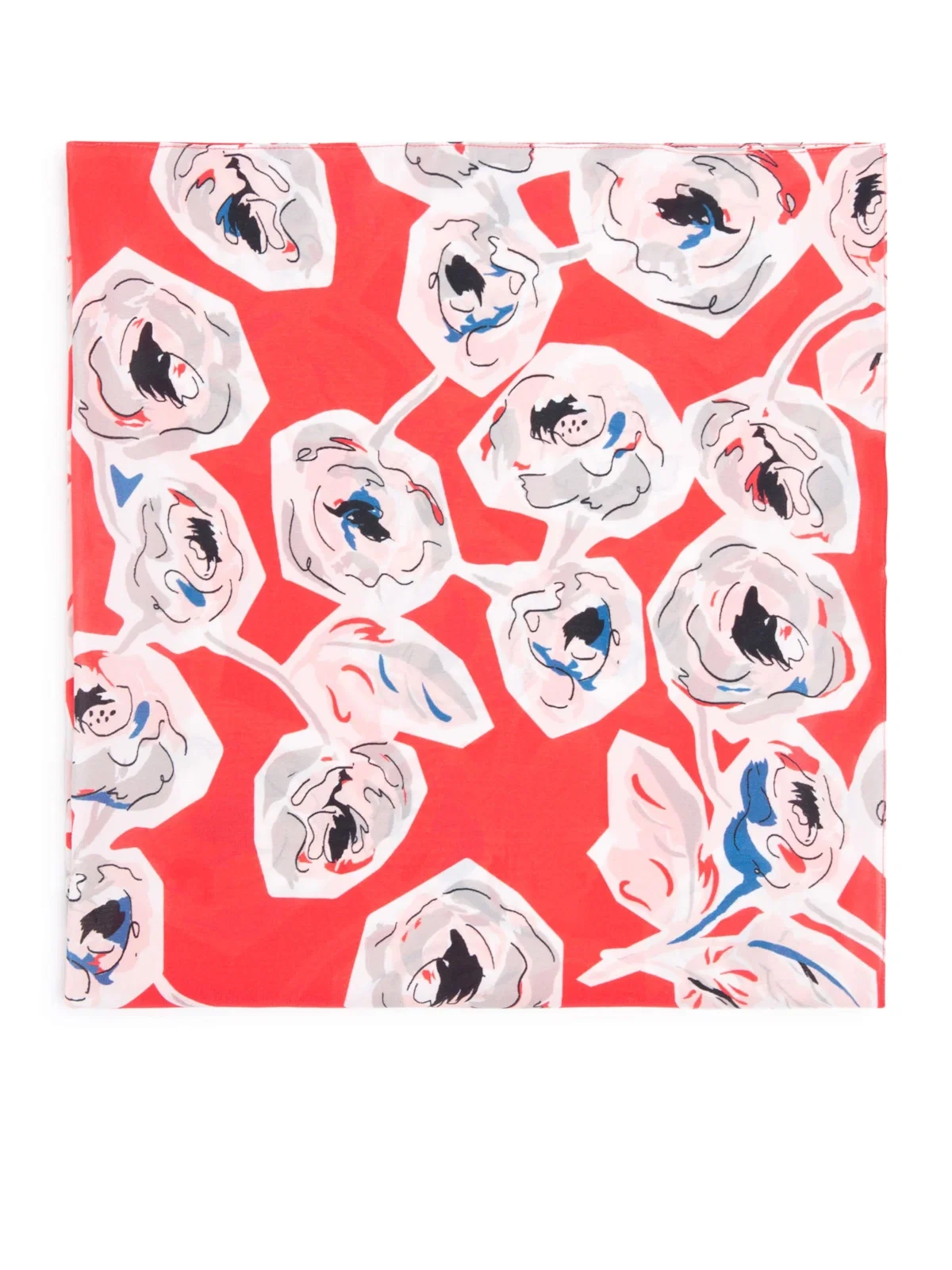 Lenço Estampado Seda Vermelho