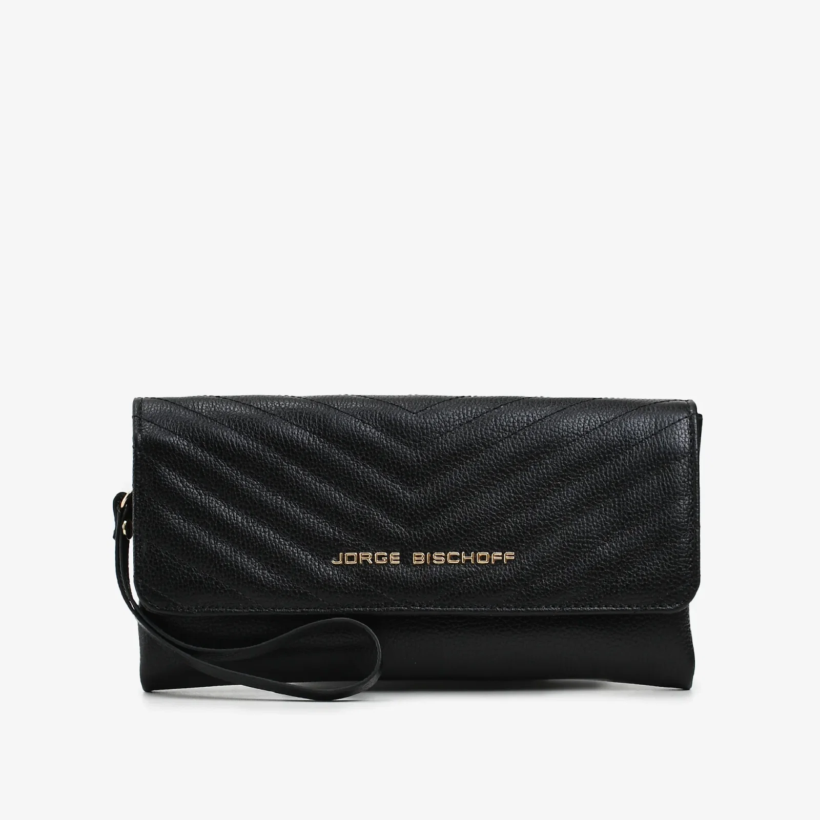 Bolsa Clutch Matelassê Preto Couro