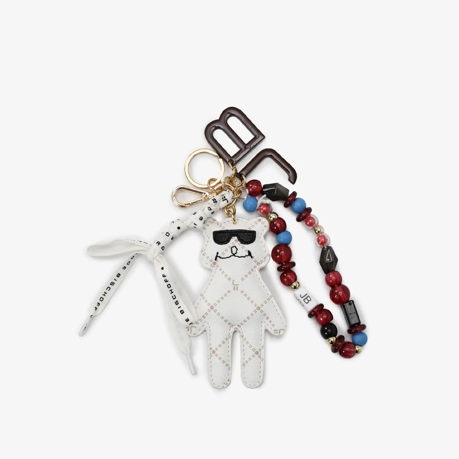 Chaveiro Monograma Jb Off White Nude — imagem 1