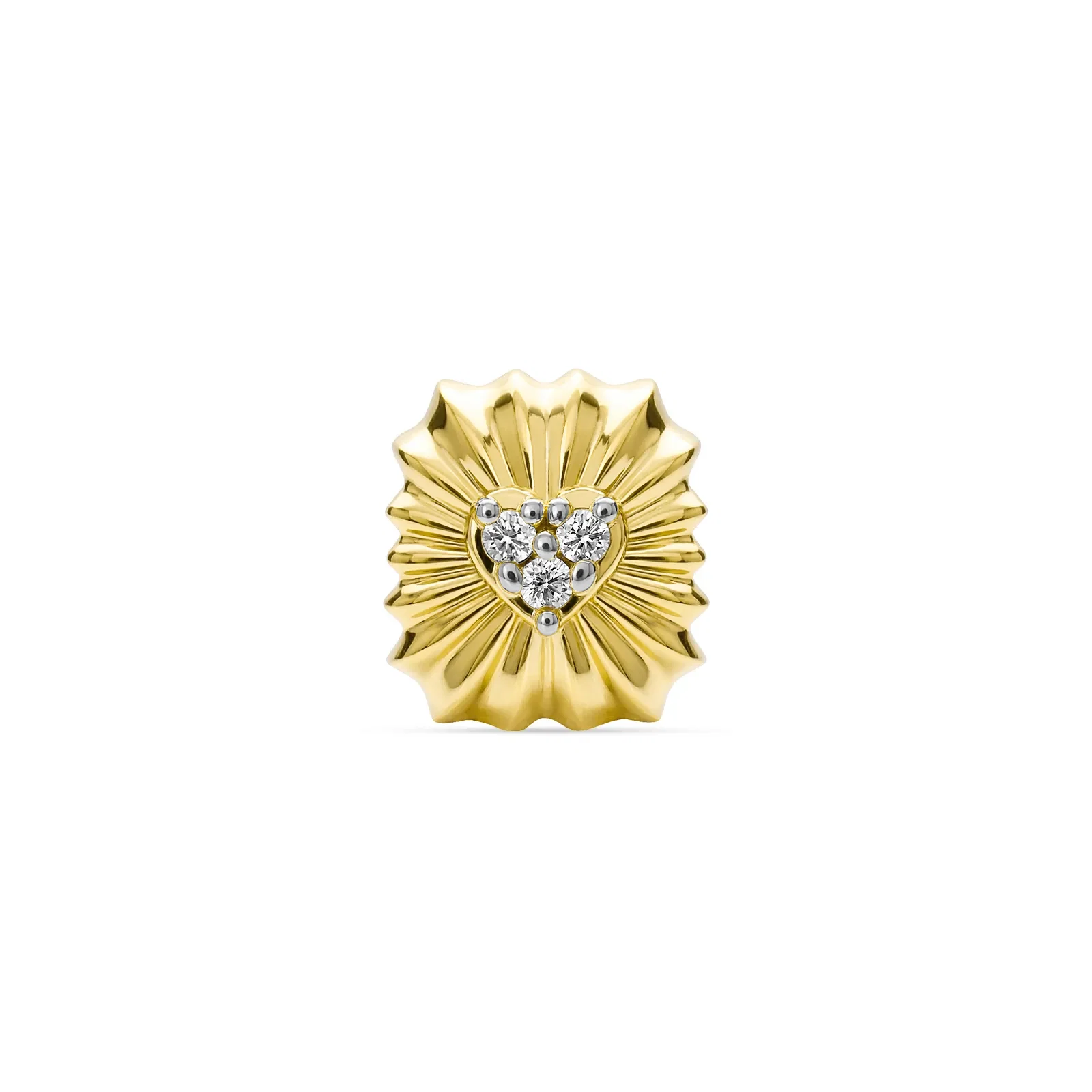 Separador Life Mama Coração em Prata 925 com Banho de Ouro Amarelo 18k e Zircônia Incolor
