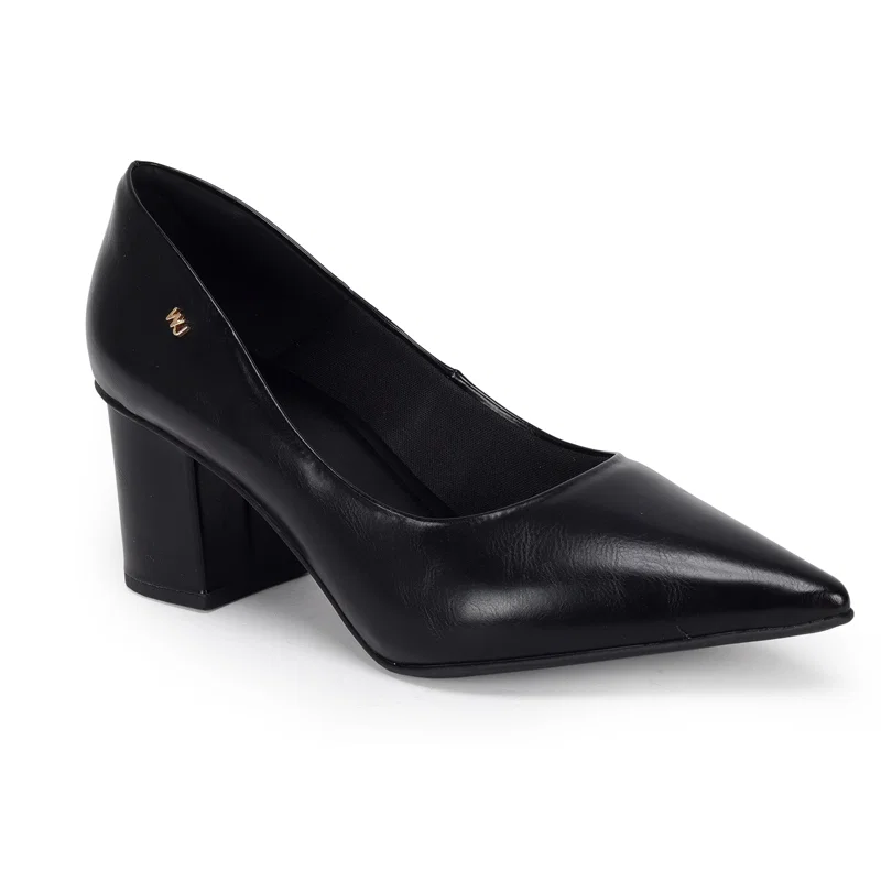 Scarpin Com Vira Salto Bloco 7cm