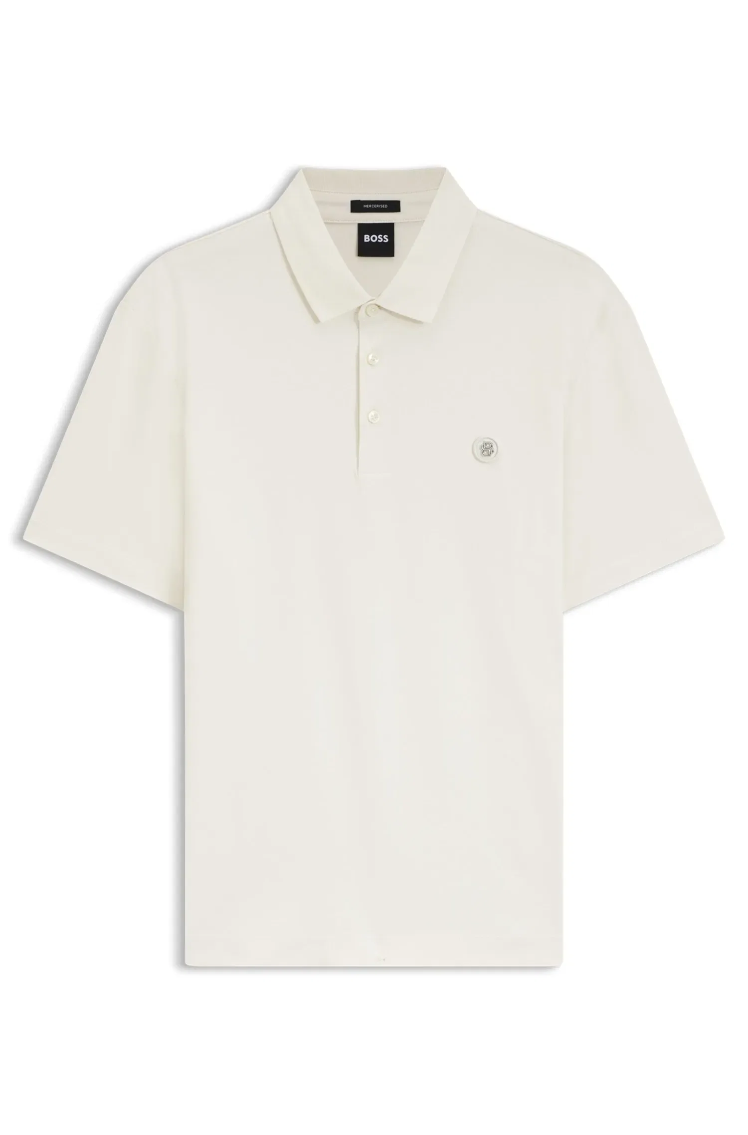 Polo De Algodão Mercerizado Com Monograma Double B