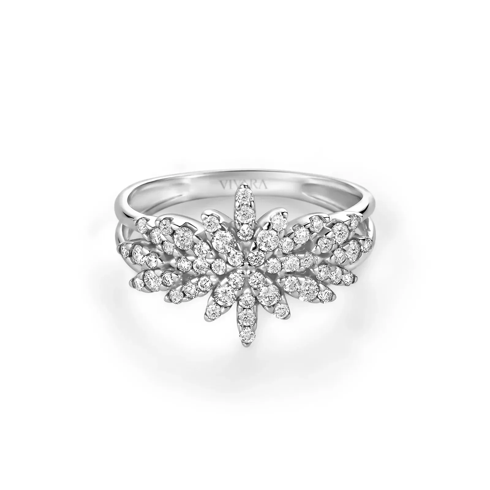 Anel Fiori em Ouro Branco 18k com Diamantes 0,51 ct