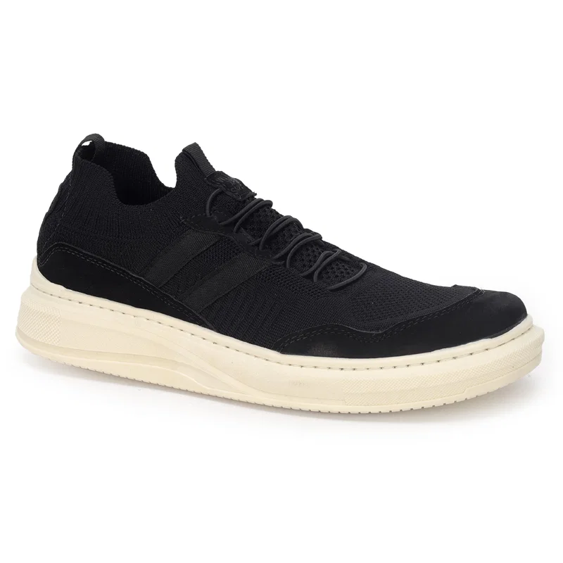 Calcado Masculino Knit Cadarço Elastico