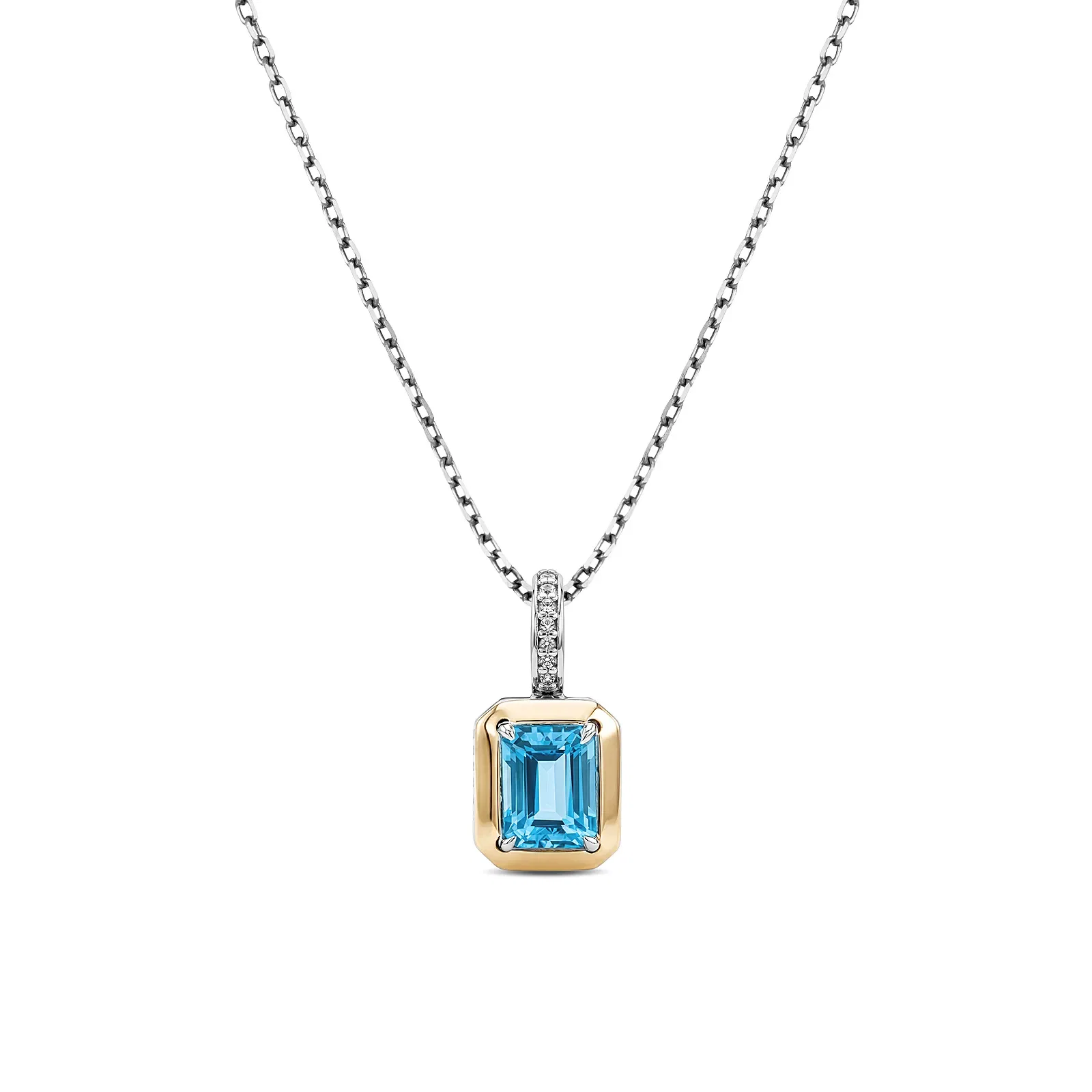 Pingente Al Mare em Prata 925 e Ouro Amarelo 18K com Topázio Swiss e Safira Incolor — imagem 1