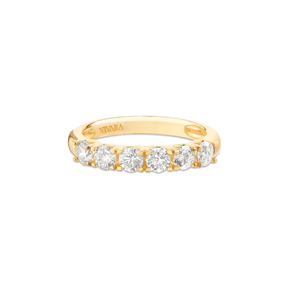 Meia Aliança Eternity em Ouro Amarelo 18k com Diamantes 0,90 ct — imagem 1