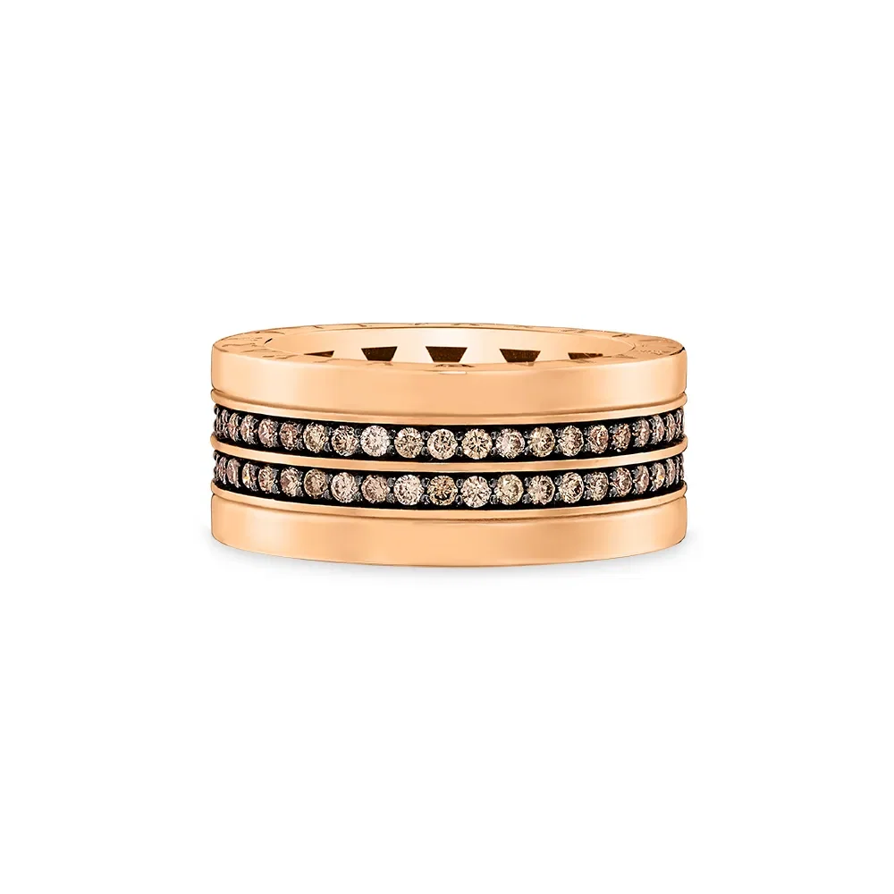 Anel V Love em Ouro Rosé 18k com Diamantes Brown 0,67ct, 8,7mm