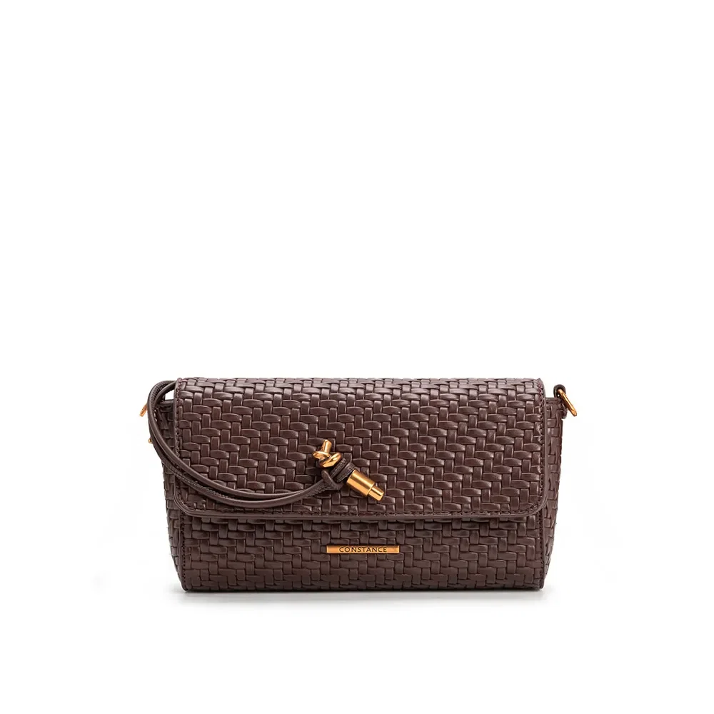 Bolsa Tiracolo Textura Tressê Marrom — imagem 1