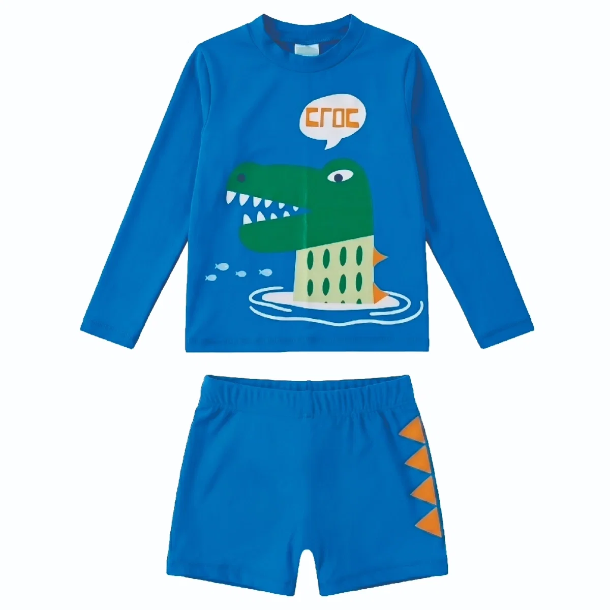 Conjunto Praia Toddler Crocodilo Lycra Print Proteção Uv 50+ Tip Top