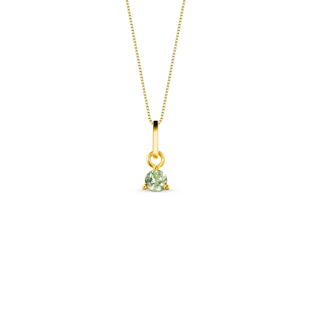 Pingente Colors em Ouro Amarelo 18k com Safira Verde, 9mm — imagem 1