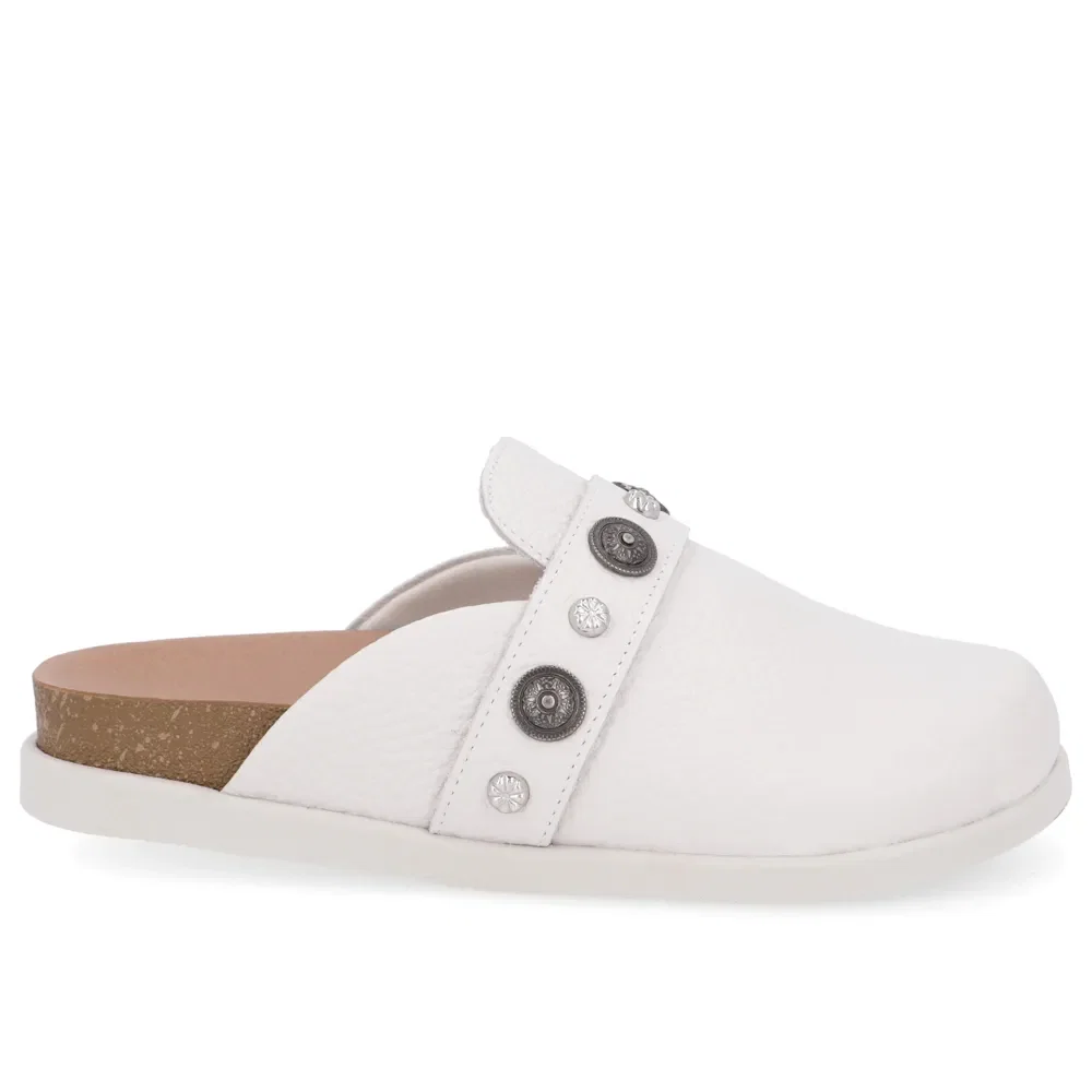Mule Off White Bico Redondo Enfeites — imagem 1