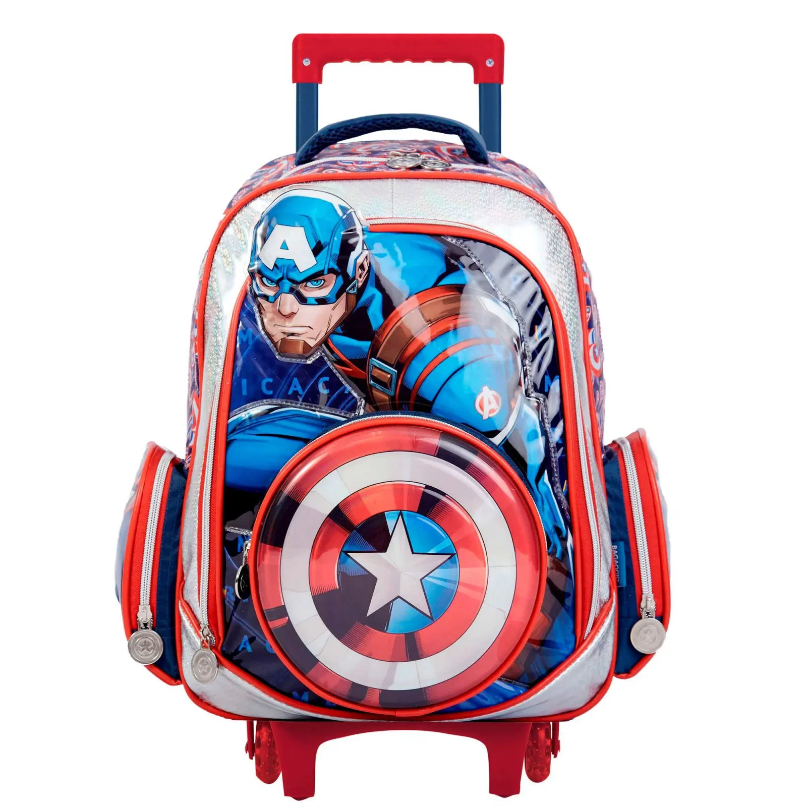 Mochila Escolar com Rodinha Capitão América