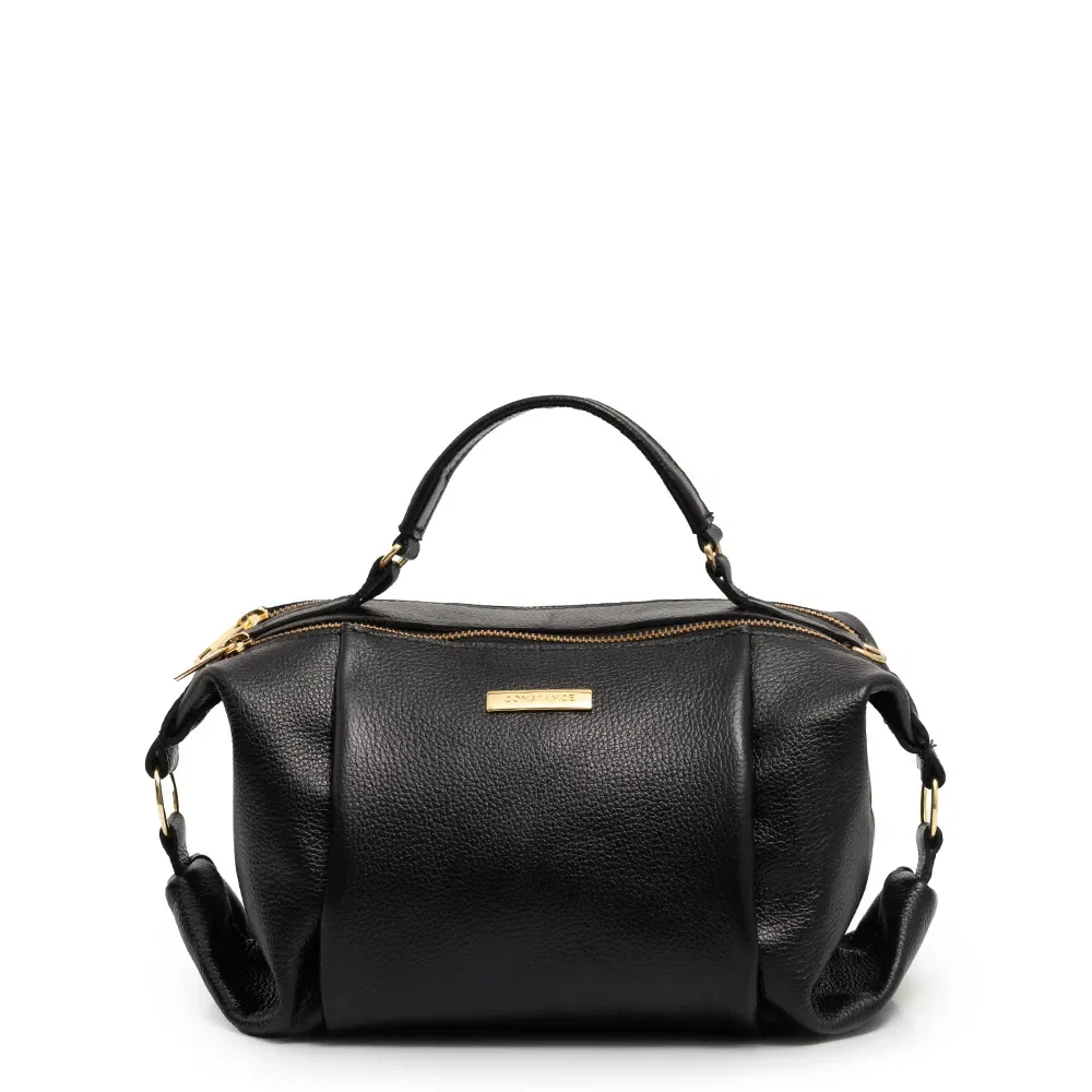 Bolsa Baú Couro Preta